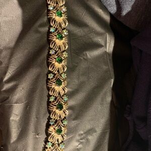 Elegant Gold and Green Bracelet